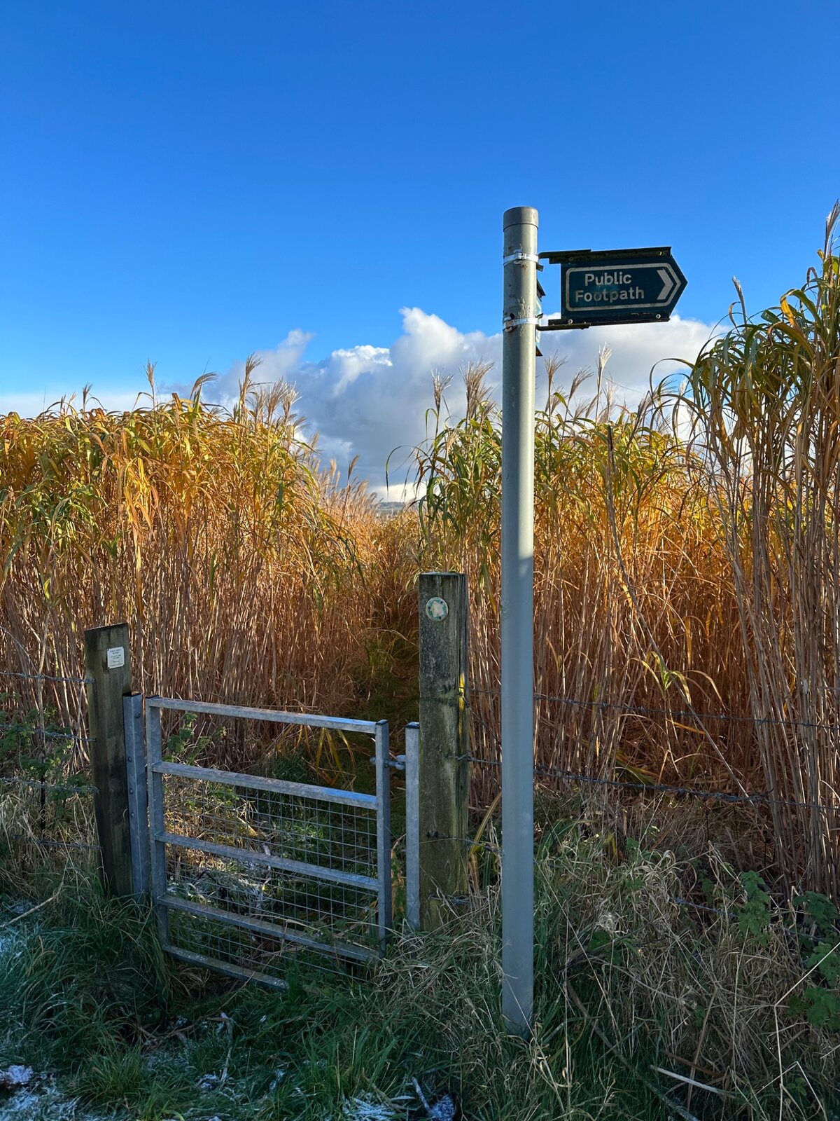 A public footpath entrance through the surrounding countryside