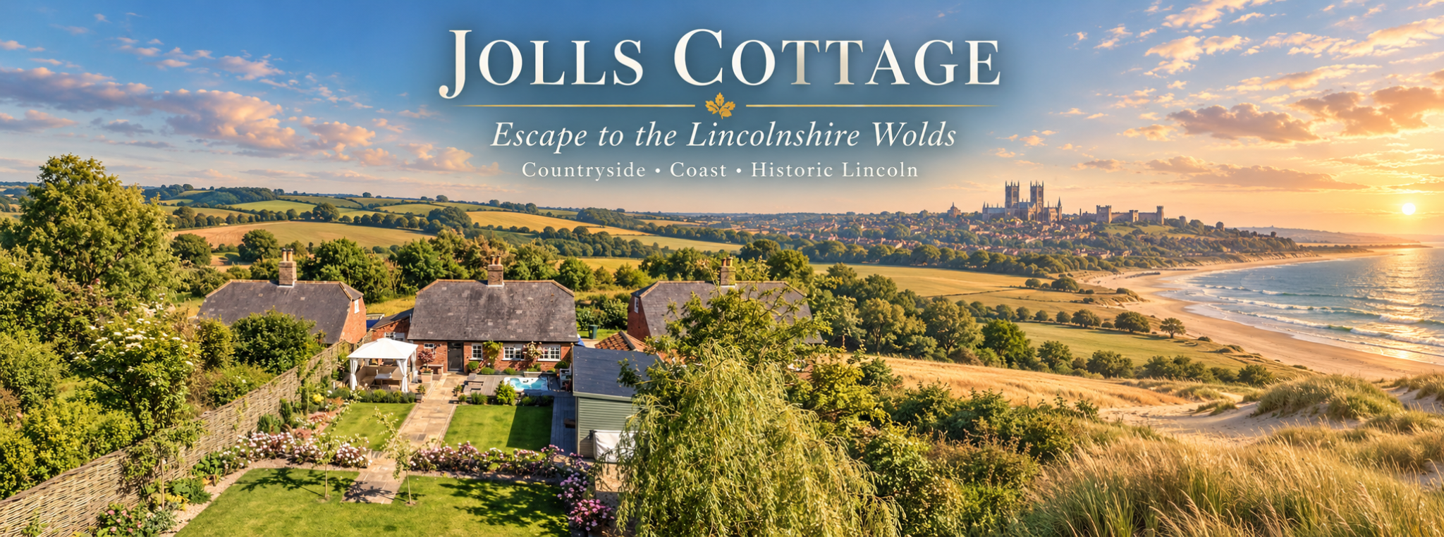 Jolls Cottage illustrated amid Lincolnshire countryside and coast